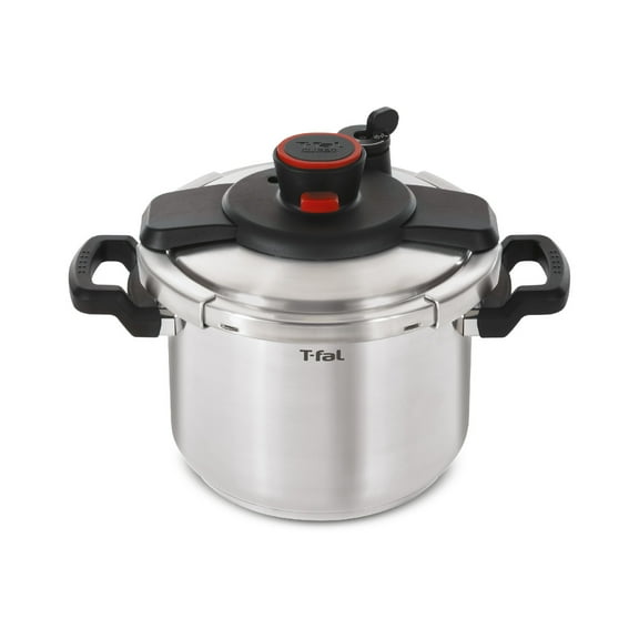 T-fal Clipso, Stainless Steel Pressure Cooker, 8 Quart, Silver