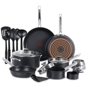 T-fal Cook & Strain Non-Stick, 20 Piece Cookware Set, Black