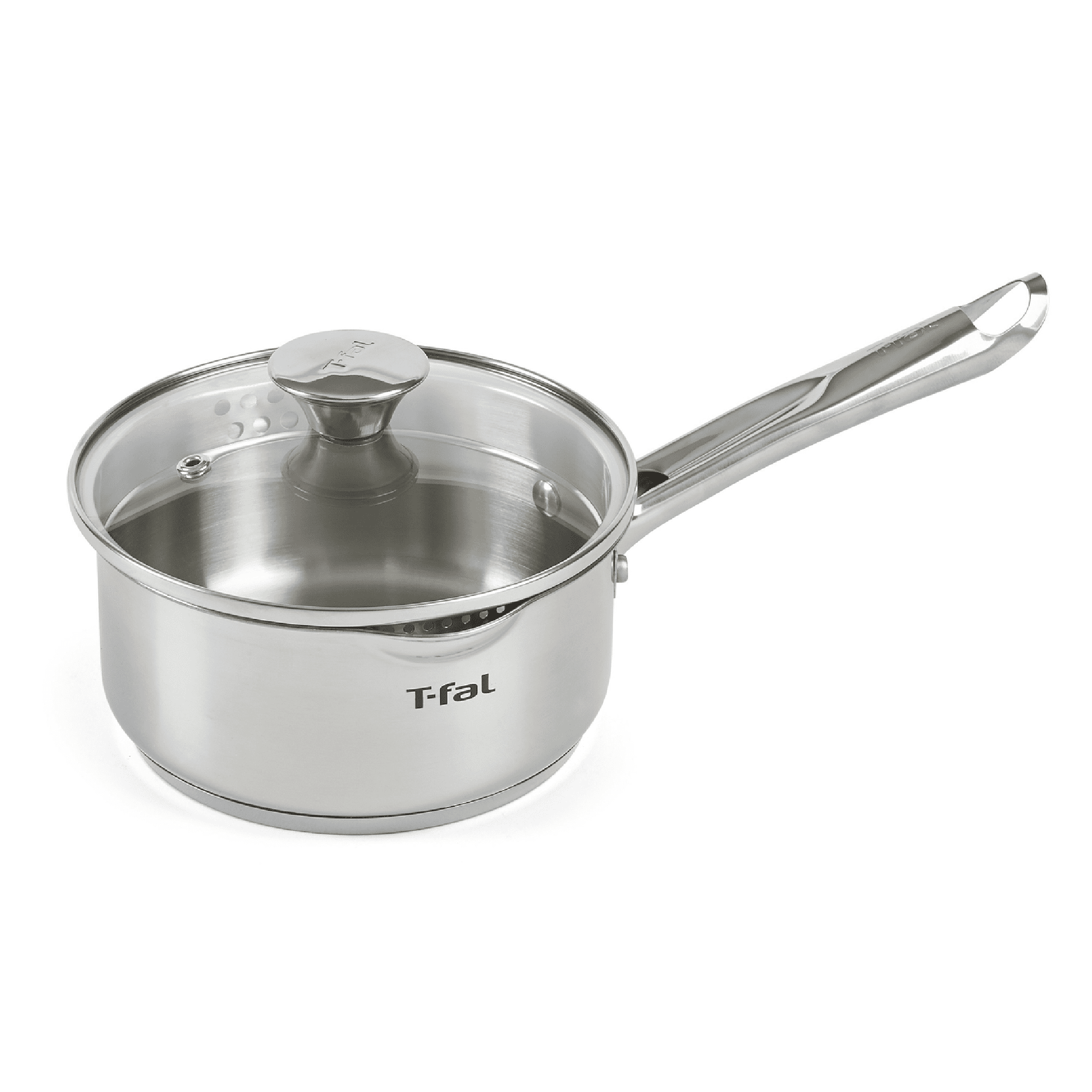 T-fal Cook & Strain Stainless Steel Cookware, Sauce Pan with lid, 1.5 ...