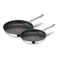 thumbnail image 1 of T-fal Cooks Direct Stainless Steel by Jamie Oliver, 9.5 Inch and 11 inch Frypan Set, 1 of 6