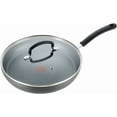 thumbnail image 1 of T-fal Dishwasher Safe Cookware Fry Pan with Lid Hard Anodized Titanium Nonstick, 12-Inch, Black, 1 of 6