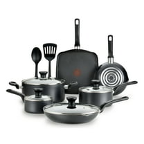 T-fal Easy Care 12-Piece Non-Stick Cookware Set, Pots and Pans, Grey