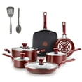 thumbnail image 1 of T-fal Easy Care Nonstick Cookware, 12 piece Set, Red, B089SC64, 1 of 10