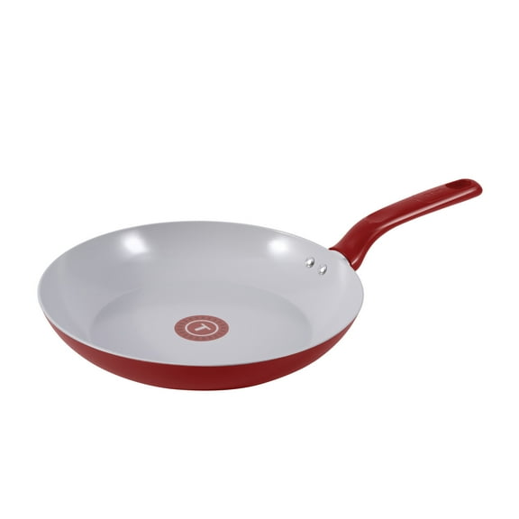 T-fal Easy Care Ceramic Nonstick Cookware, 12 Inch Frypan, Red