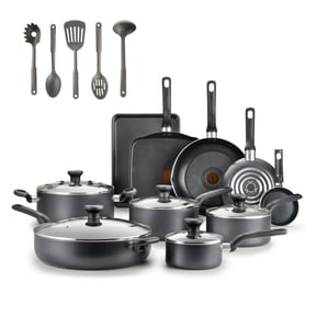 T-fal Easy Care Nonstick Cookware, 20 piece Set, Grey, B087SKDW