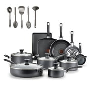T-fal Easy Care Nonstick Cookware, 20 piece Set, Grey, B087SKDW