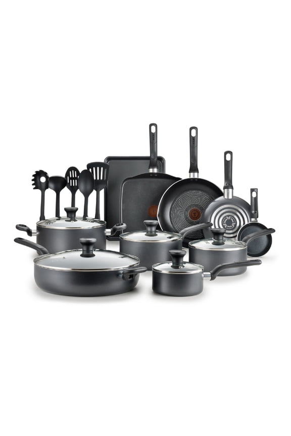 Easy Care, 20 Piece Non-Stick Pots and Pans Cookware Set, Grey