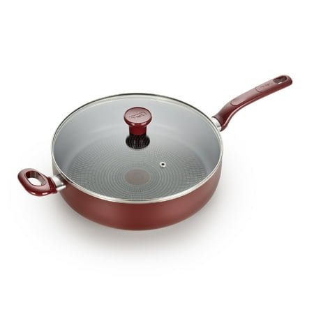 T-fal Easy Care Nonstick Cookware, Jumbo Cooker, 5 Quart, Red