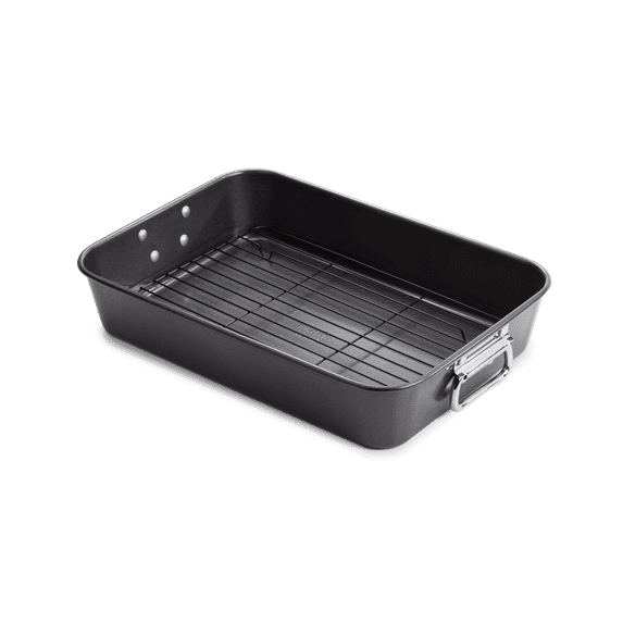 T-fal Easy Care Nonstick, Roaster with Rack, 10 x 15 Inch, Grey