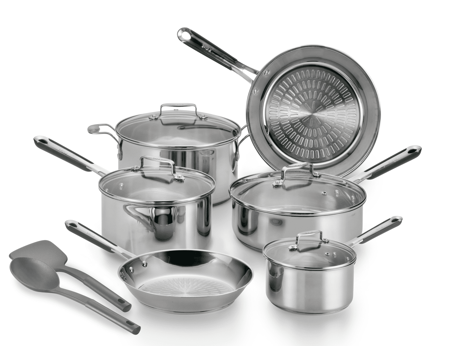  T-fal Performa Stainless Steel Cookware Set 12 Piece Induction  Oven Broiler Safe 500F Pots and Pans, Dishwasher Safe Silver: Home & Kitchen