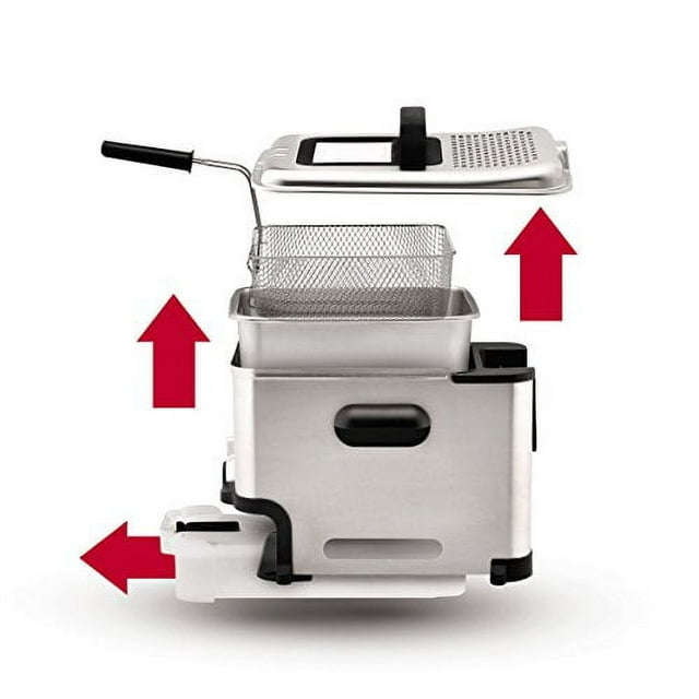 T-fal FR8000 Oil Filtration Ultimate EZ Clean Easy to clean 3.5-Liter Fry Basket Stainless Steel Immersion Deep Fryer, 2.6-Pound