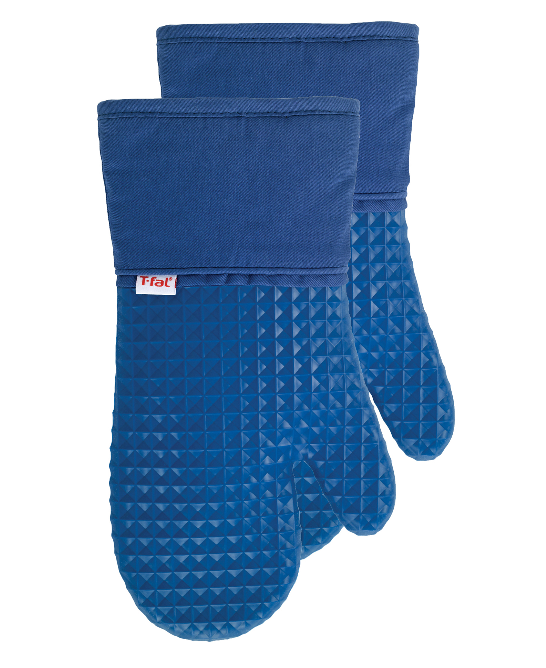 T-fal Flexible Waffle Silicone Oven Mitts, Set of Two, Blue