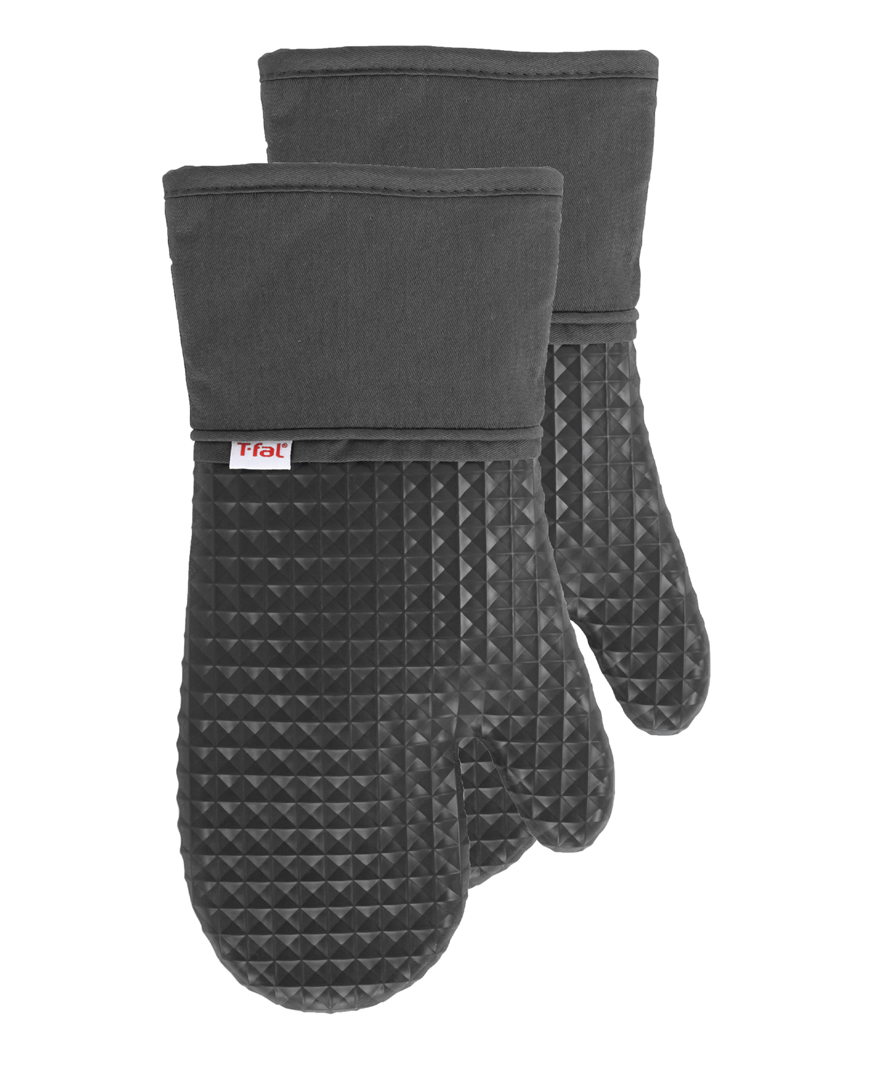 T-fal Flexible Waffle Silicone Oven Mitts, Set of Two, Charcoal