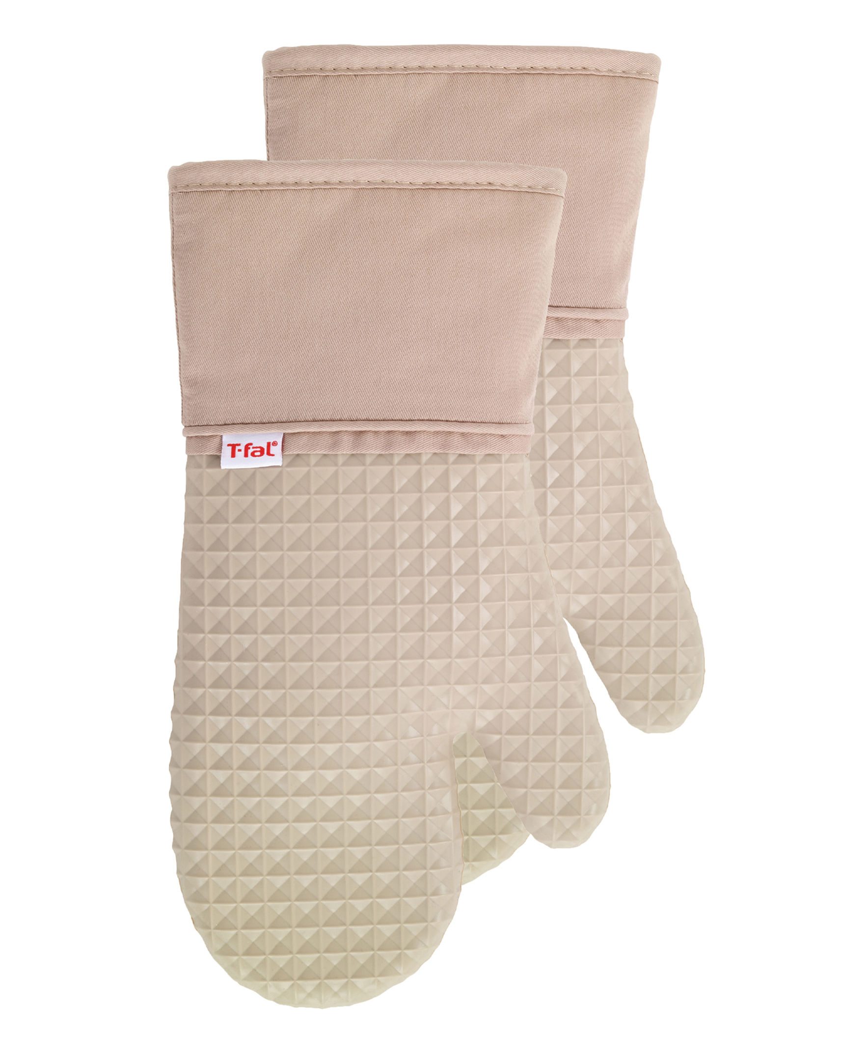 T-fal Flexible Waffle Silicone Oven Mitts, Set of Two, Sand