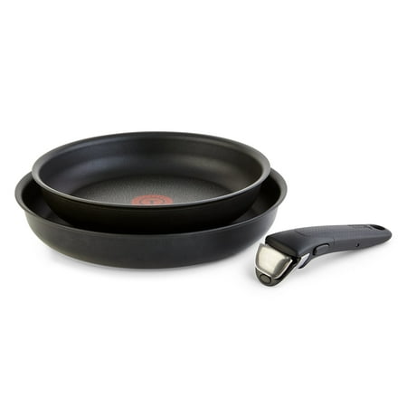 T-fal Ingenio Expertise, 3 Piece Nonstick Cookware Set with Detachable Handle, Black