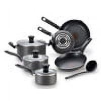 T-fal Initiatives Nonstick Cookware, 10 piece Set, Black, B208SA64