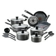 thumbnail image 1 of T-fal Initiatives Non-Stick Pots and Pans 18 Piece Cookware Set, Black, 1 of 6