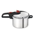 thumbnail image 1 of T-fal Initiatives Secure Aluminum Cookware, Pressure Cooker, 6 Quart, Silver, 1 of 8