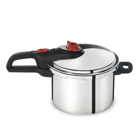 T-fal Initiatives Secure Aluminum Cookware, Pressure Cooker, 6 Quart, Silver