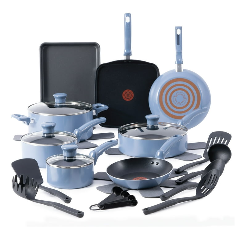T-fal Kitchen Solutions, 22 Piece Non-Stick Pots and Pans Cookware