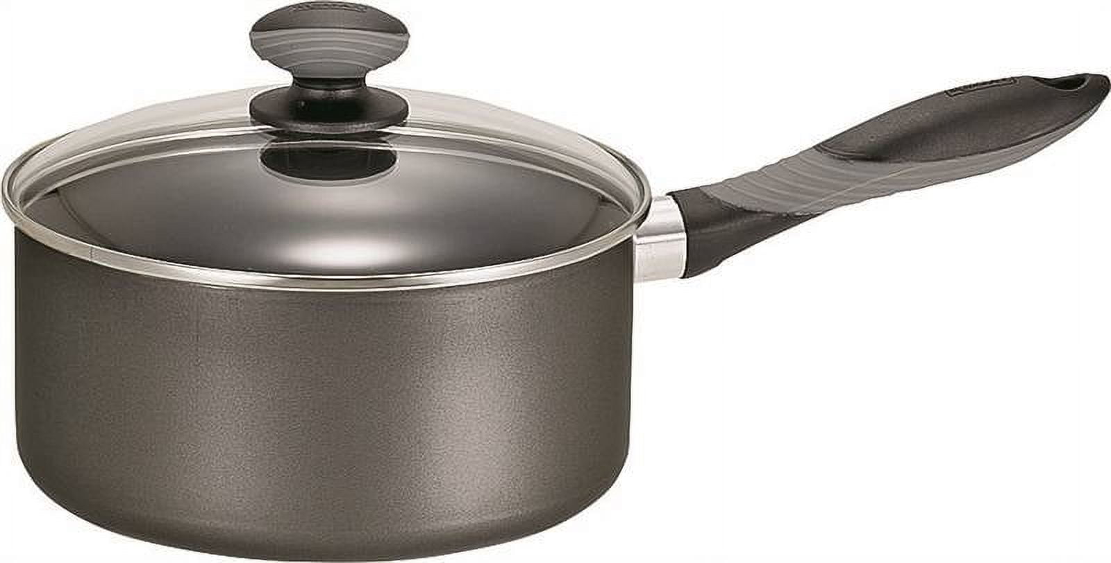 Black Aluminum Nonstick 2-Quart Sauce Pan with Glass Lid