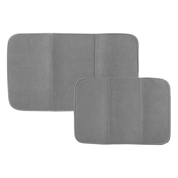 T-fal Microfiber Dish Drying Mat Reverses to Mesh, 2 Piece Set, Pebble