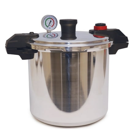 T-fal Polished Aluminum Canner & Pressure Cooker, 22 Qt, Silver