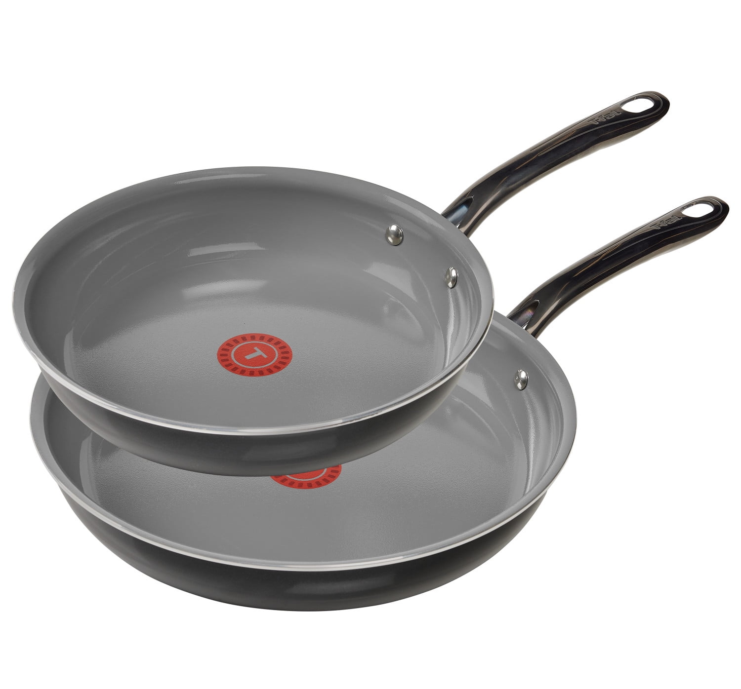 Gray Ceramic Non-Stick Aluminum Fry Pan Set with Stainless Steel Handles