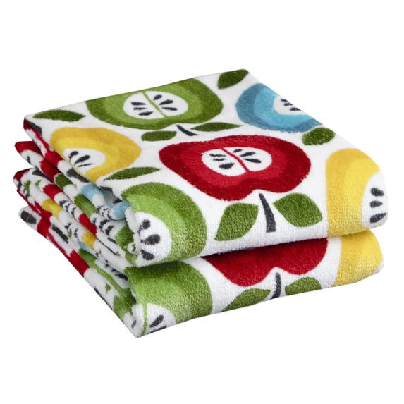 T-fal Print Fiber Reactive Kitchen Towel, Two Pack, Apples