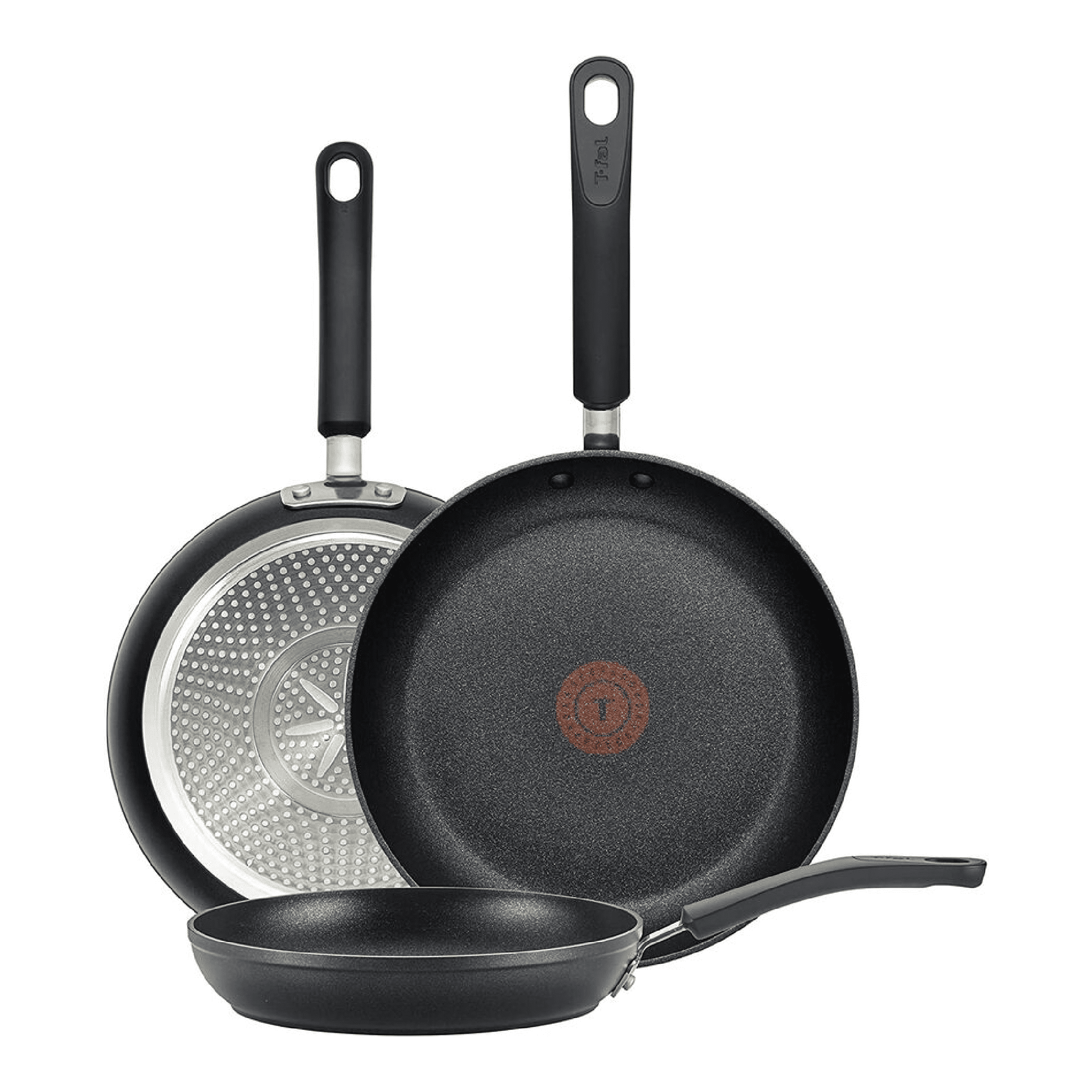 T-fal Nonstick 3 PC Fry Pan Cookware Set, 3-Pack(8-Inch,9.5-Inch,11-Inch),  Black