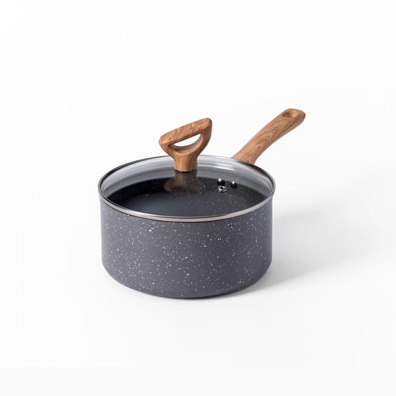 T-fal Revive Ceramic, 3 Qt Nonstick Saucepan with Lid, Stone Grey