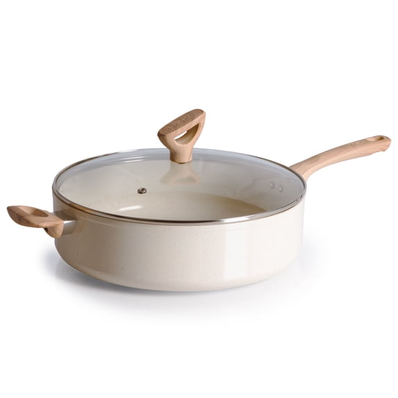 T-fal Revive Ceramic Non-Stick, 6 Quart Jumbo Cooker, Beige