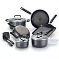 thumbnail image 1 of T-fal Signature, Nonstick Aluminum Cookware Set, 12 Piece, Black, 1 of 7
