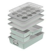 T-fal Stackable Ceramic Bakeware, 8 Piece Nonstick Bakeware Set, Mint Green, Oven Safe 450°F