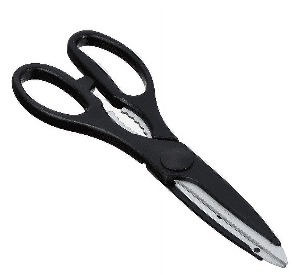 Stainless Steel Kitchen Scissors Black Plastic Handle – Seisuke Knife