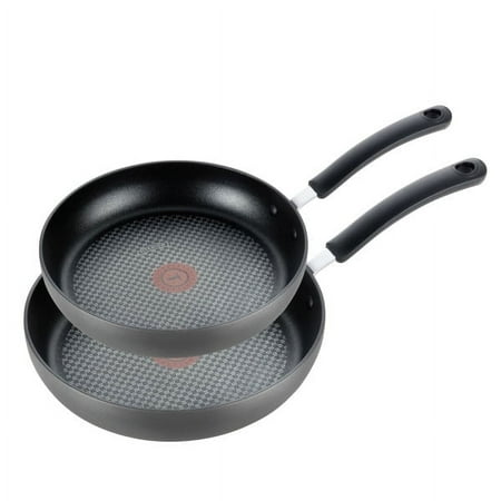 T-fal Ultimate Hard Anodized Non-Stick 2 Piece, 10 inch and 12 inch, Fry Pan Cookware Set, Grey