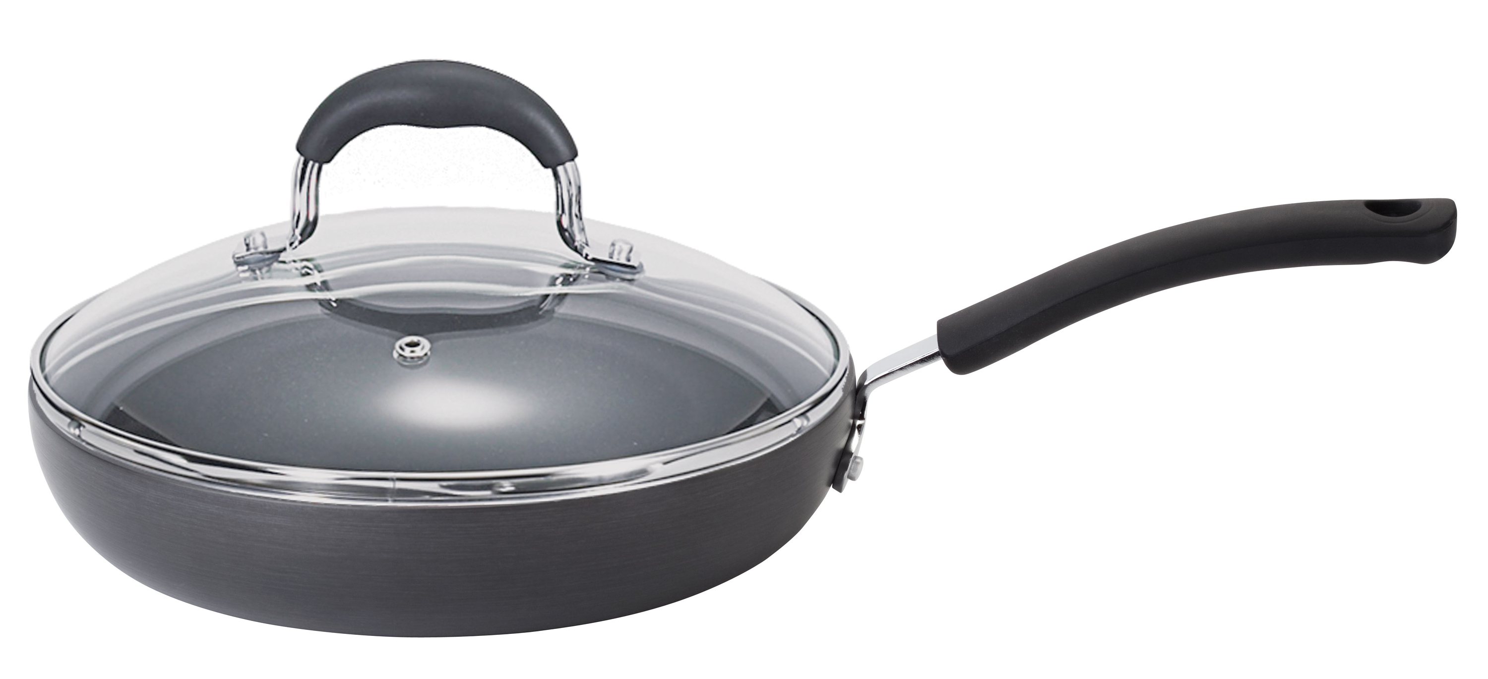 T-fal Ultimate Hard Anodized Non-Stick Cookware, 10 inch Deep Fry Pan, Black - image 1 of 6