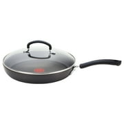 T-fal Ultimate Hard Anodized Non-Stick Cookware, 12 inch Fry Pan with Lid, Grey