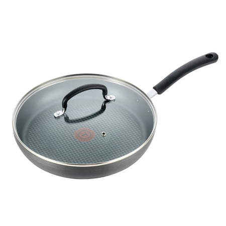 T-fal Ultimate Hard Anodized Nonstick Cookware, Fry Pan with Lid, 12 Inch, Grey