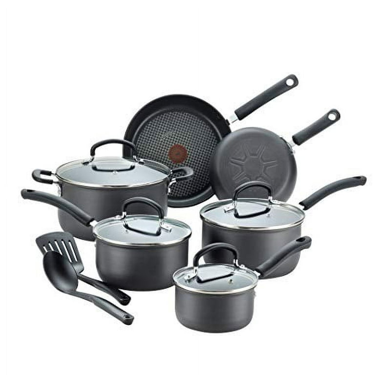 T Fal Endurance 12 Piece Aluminum Non Stick Cookware Set Black