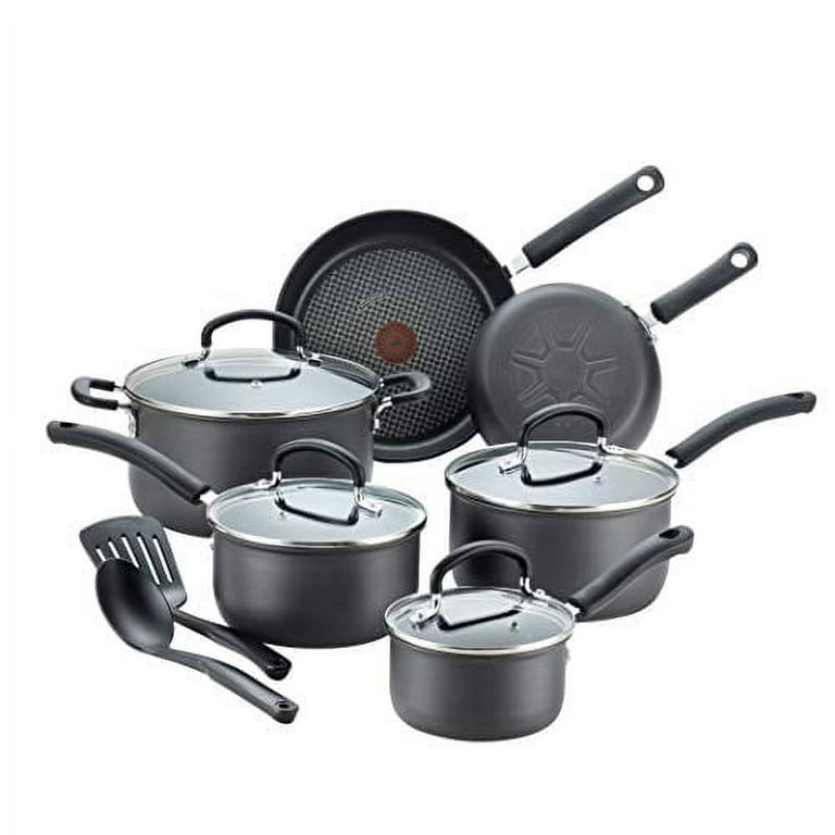 Tefal Cookware Set, Saucepans, Induction, Black, 3 Pc Set