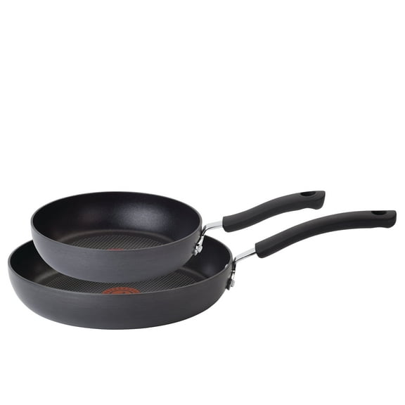 T-fal Ultimate Hard Anodized, Nonstick Fry Pan Set, 2 Piece, 8 Inch and 10.25 Inch, Grey