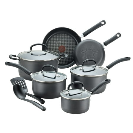 T-Fal - Ultimate Hard Anodized Nonstick 12-Piece Cookware Set - Gray