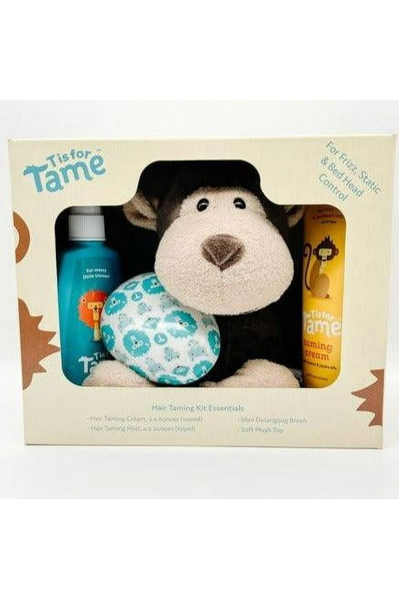4-in-1 Baby Hair Gift Set - Brush, Cream, Spray & Plush Monkey