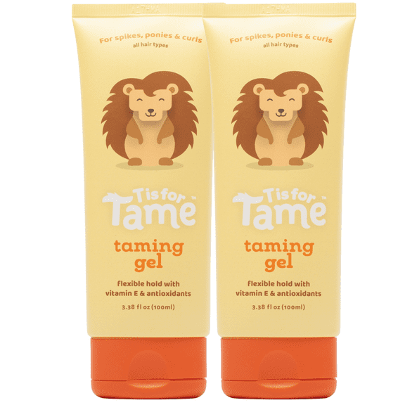 T is for Tame Hair Styling Gel for Kids, Natural, Vegan, Vitamin E, 2 Piece