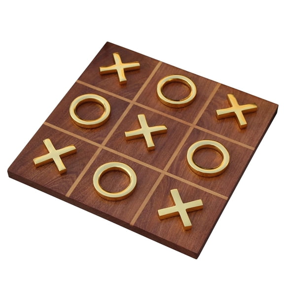 T one wooden Tic Tac Toe Game for farmhouse decor | coffee table decor | Table Top modern home decor for Living Room | board games for adults (Design-3)