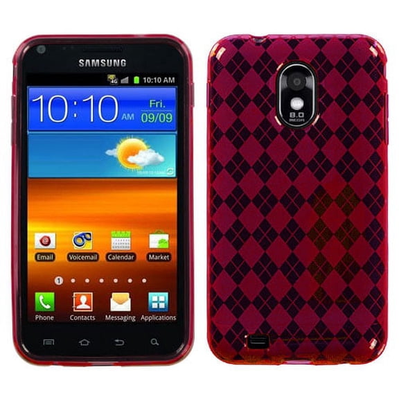 T-red Argyle Candy Skin Cover For Samsung D710 Epic 4g Touch