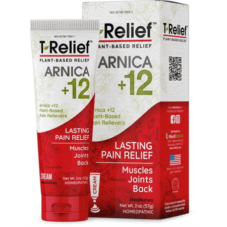 MediNatura T-Relief Arnica +12 Lasting Pain Relief 2 oz Cream