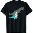 thumbnail image 1 of T-rex Blue Monk Parakeet, Funny Birb memes, Screaming Parrot T-Shirt, 1 of 5