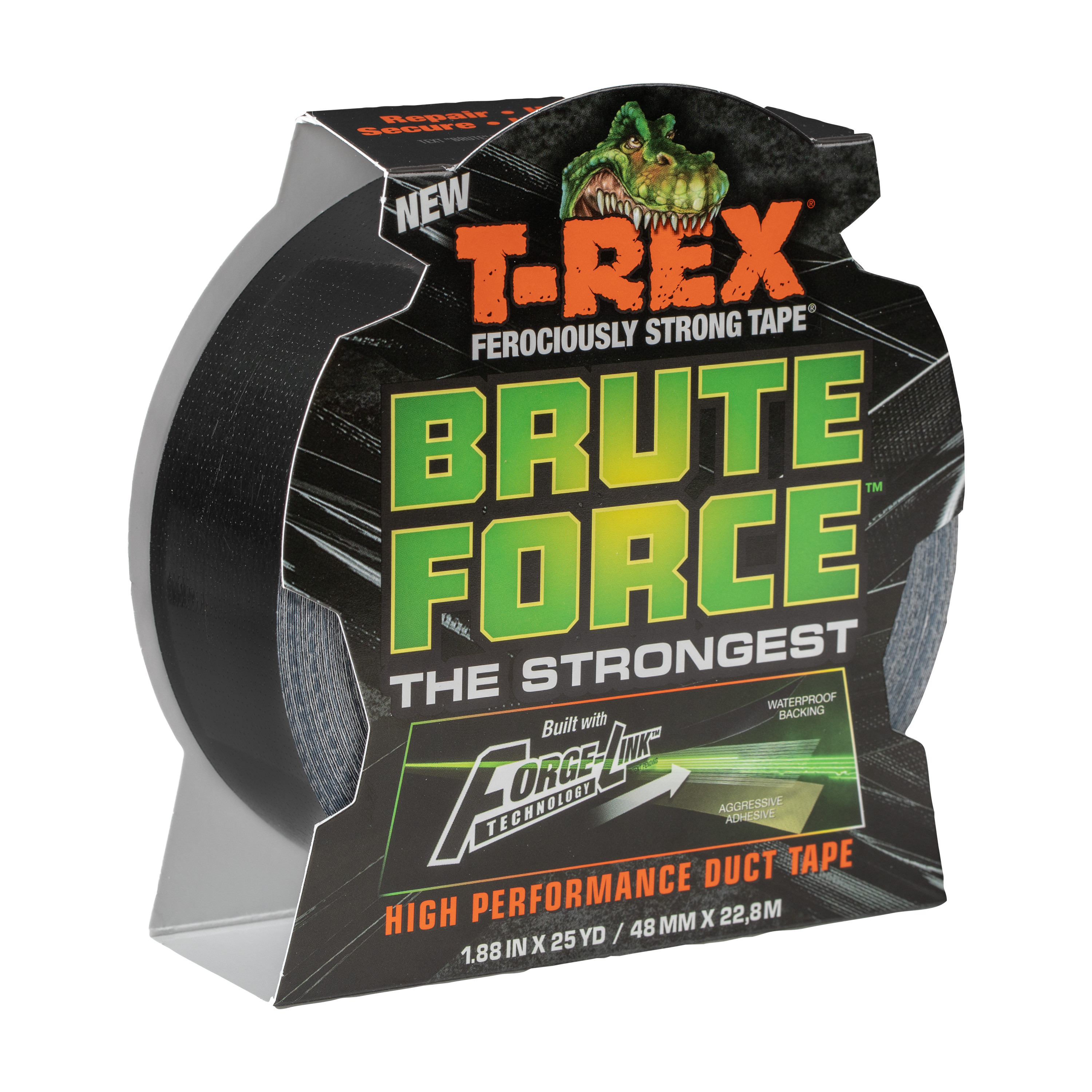 T-rex Brute Force Black Duct Tape Bonus Length, 1.88 In. X 25 Yd. - image 1 of 7
